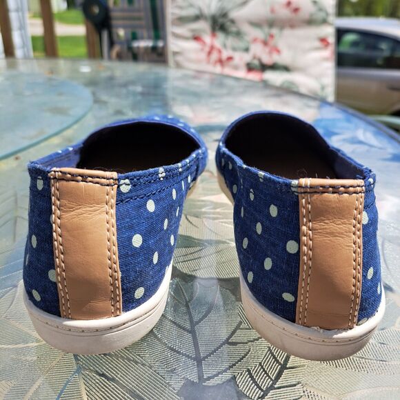 BASS SUSIE SLIP ON BOAT SHOES WOMENS SIZE 6.5M BLUE WHITE POLKA DOT SHOE LOAFER - Picture 2 of 8